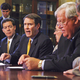 Sen. Bill Frist (R–TN) decries sharks' "ferocious impact" on marriage.